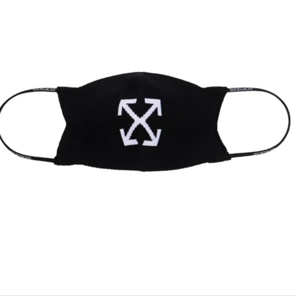 NWT Off-White jacquard Arrows motif face mask Black White L/XL